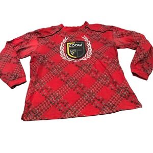 Y2K Coogi Long Sleeve Shirt XL Red Key All Over Print Graphic Tee World Class
